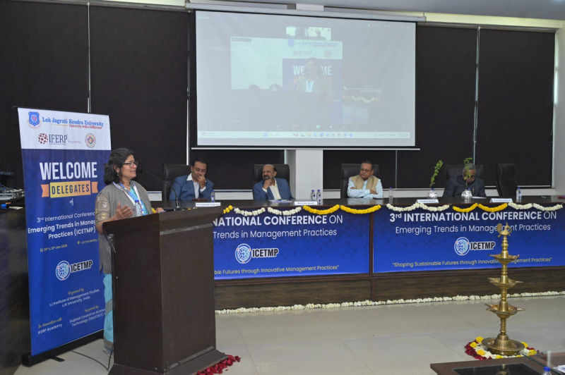Speaker at the podium during the 3rd ICETMP opening session