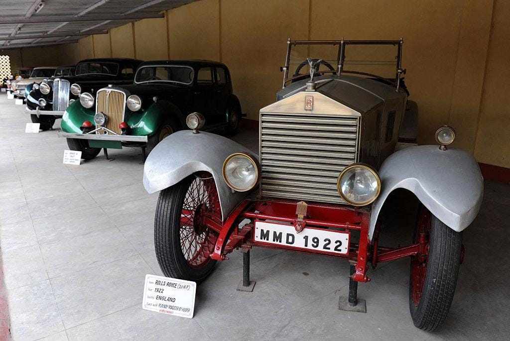 Classic cars on display at the Auto World Vintage Car Museum